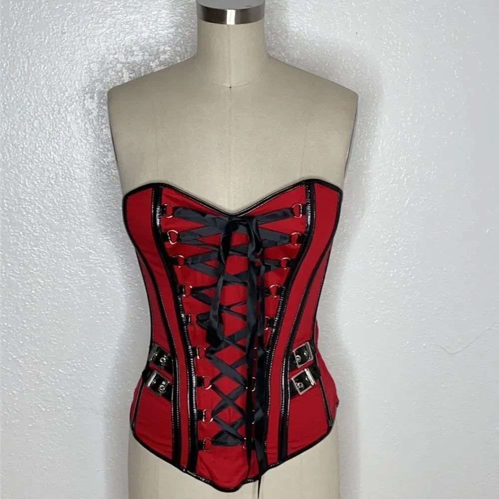 Vintage Fredericks goth heart shape red corset S